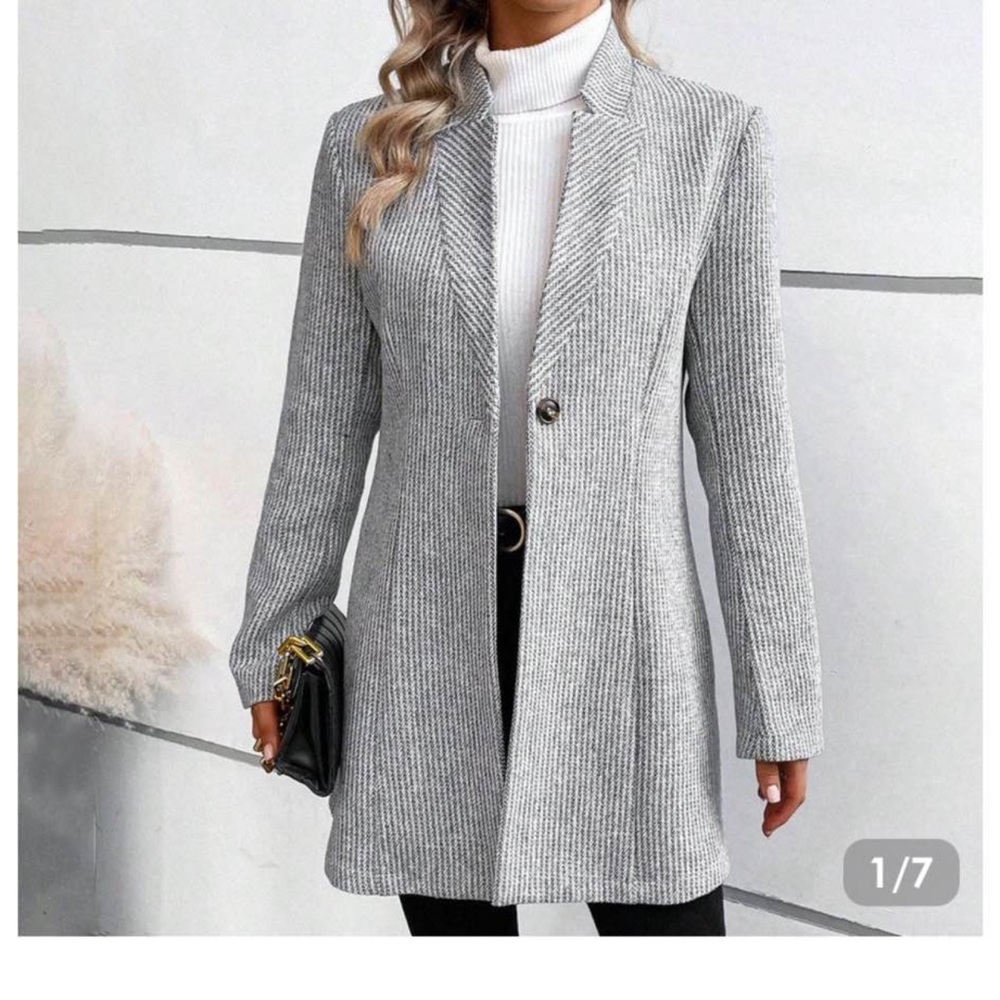 Black and white long blazer